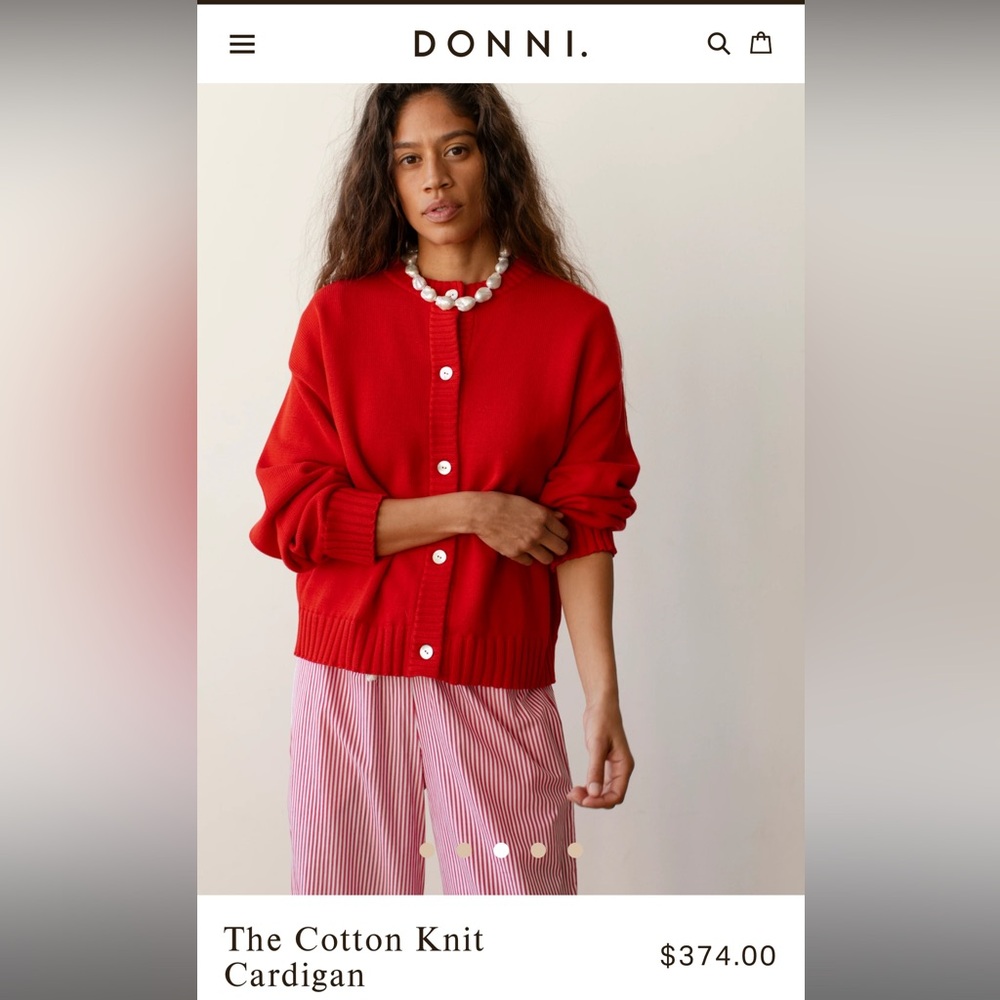 NWT DONNI The Cotton Knit Cardigan Sz S